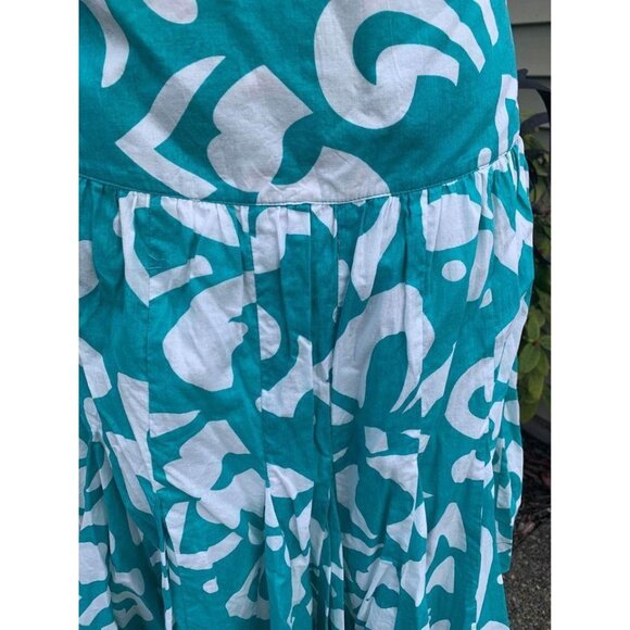 🍒 2/$20 🍒 INC Turquoise and White Pattern Pleated Double Layer Skirt sz 6 - Picture 2 of 4